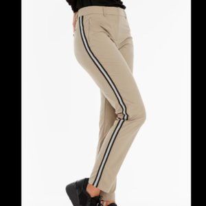 Anatomie Thea khaki Black Silver Stripe travel pants XL NEW NWT